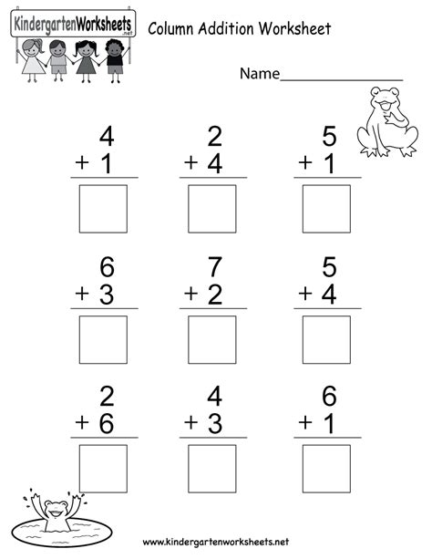 kindergarten addition worksheets printable  printable templates