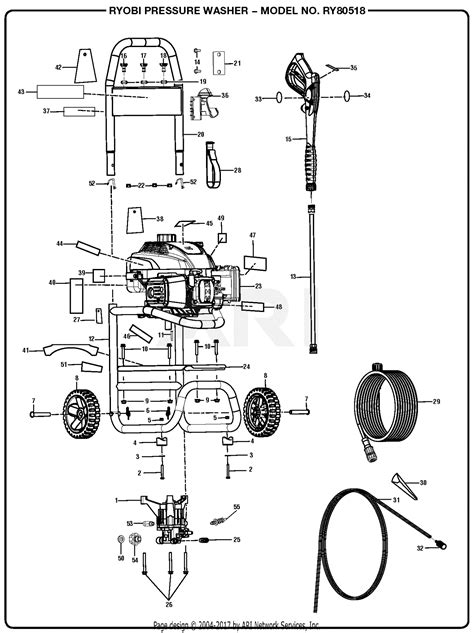 homelite ry pressure washer parts diagram  general assembly