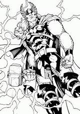 Thor Coloring Pages Kids Color Printable Super Children Print Justcolor sketch template