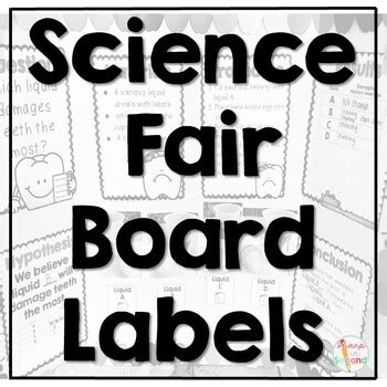 science fair board labels  sharp   teachers pay teachers