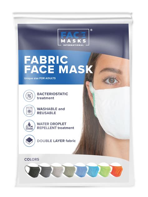 Fmi Washable Reusable Face Masks Adults Black Antibacterial Single