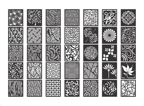 laser cut decorative screen patterns  collection  dxf file