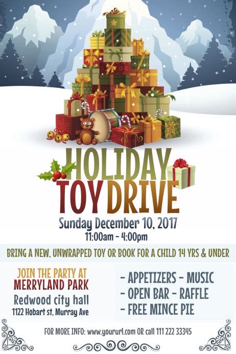copy  holiday toy drive poster template postermywall