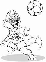 Fifa Mascote Futebol Colorir Copa Zabivaka sketch template