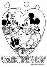 Coloring Pages Mickey Mouse Valentines Valentine Minnie Print Getcolorings Color Kids sketch template