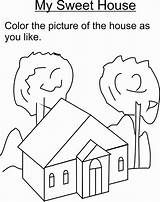 Drawing Sweet Coloring House Kids Pages Houses Printable Pdf Open Print  Getdrawings sketch template