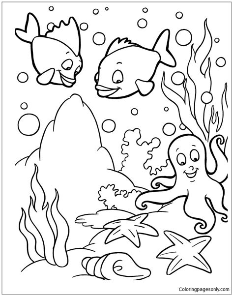 sea animals coloring page  printable coloring pages