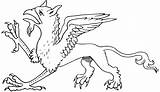 Griffin Passant Heraldicart sketch template