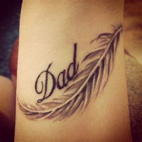dad feather tattoo   wrist  pinterest feathers