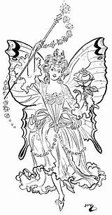 Coloring Pages Fairy Adults Printable Princess Fantasy Color Beautiful Fairies Mystical Print Adult Creatures Sheets Colouring Kids Disney Characters Book sketch template