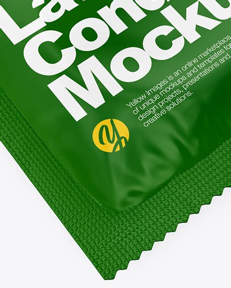 matte condom packaging mockup  side view  sachet mockups  yellow images object mockups