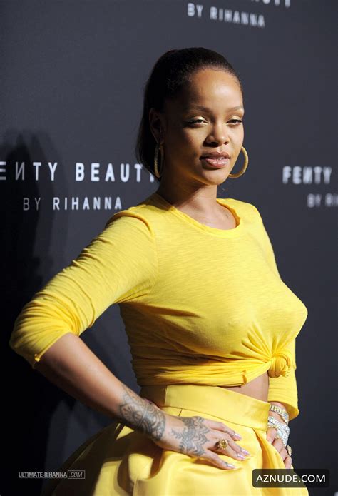 Rihanna Braless In Yellow Outfit For Fenty Beauty Nyfw