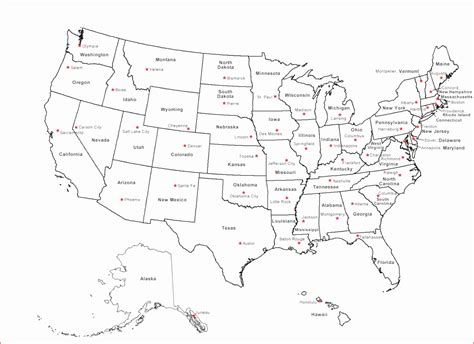 united states map outline  names