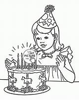 Birthday Coloring Pages Girl Kids Happy Colouring Printable Printables Cards Holiday Choose Board sketch template