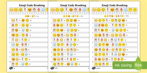 crack  code game worksheets emoji maths twinkl