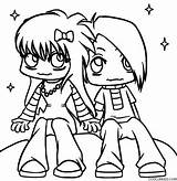 Emo Coloring Pages Chibi Printable Template Cool2bkids Color Getcolorings sketch template