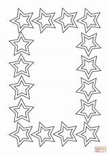 Frame Coloring Pages Stars Flower Clipart Color Printable Getcolorings Puzzle Print sketch template