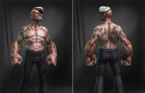 3d rendering of popeye the sailor man complex