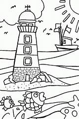 Coloring Lighthouse Pages Beach Printable Kids Print Light Twin Towers Lighthouses Color Shore Drawing Sheets Colouring Coloringtop Jesus Summer Rushmore sketch template