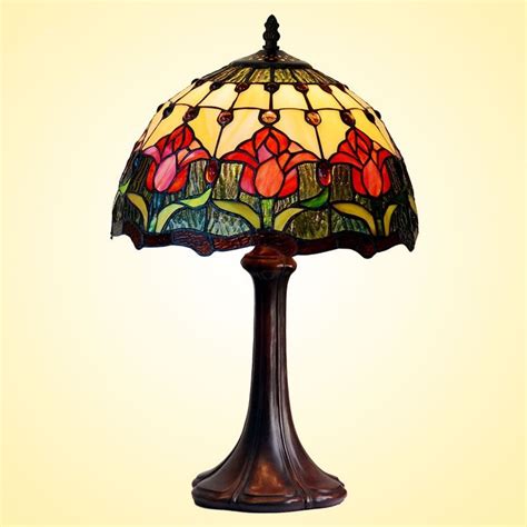 flowers tiffany table lamps vintage stained glass home decor d12h19