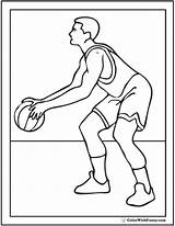 Basketball Coloring Pages Dribble Player Colorwithfuzzy sketch template