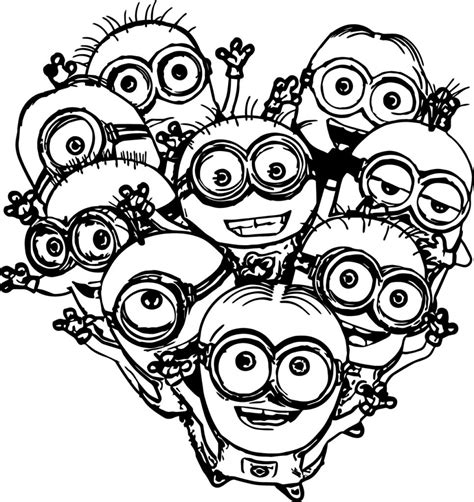 coloring pages multiple minions coloring pages wecoloringpage minion