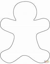 Gingerbread Printable Template Blank Man Coloring Pages sketch template