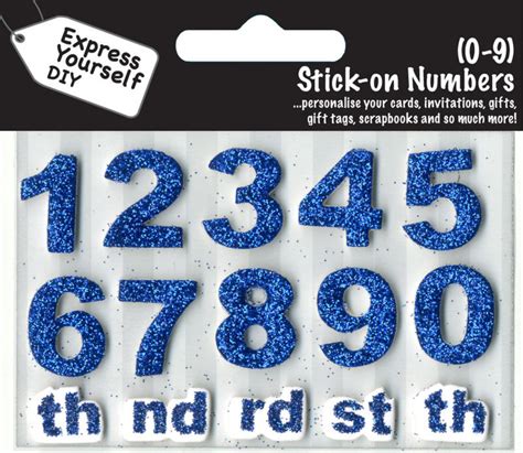 Numbers 0 9 Blue Diy Greeting Card Toppers Anniversary Cards