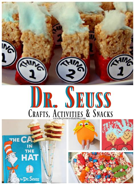 dr seuss crafts activities  snacks  green eyed lady blog