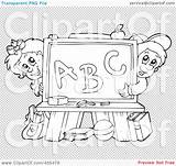 Coloring Alphabet Outline Girl Chalkboard Boy School Illustration Background Rf Royalty Clipart Visekart Transparent sketch template