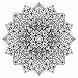 Tibetanos Vektor Weiss Blumenmuster Runde Hintergrund Einem Debuda sketch template