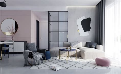 pink  grey living room awesome decors