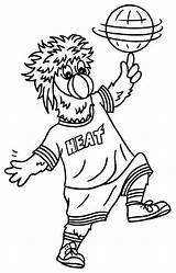 Coloring Pages Nba Mascot Heat Miami Lebron James Print Cartoon Drawing Coloring4free Colouring Children Simple Size Getdrawings sketch template
