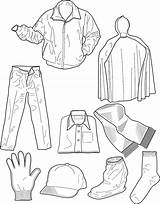 Winter Clothes Coloring Colouring Popular Clothing sketch template