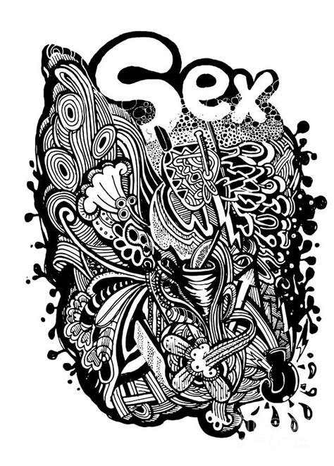 Hand Drawn Doodle Sex Background Digital Art By Pakpong Pongatichat