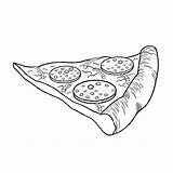 Pizza Pepperoni Mozzarella sketch template