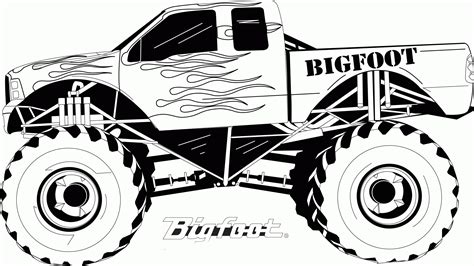 coloring page monster truck  popular svg design