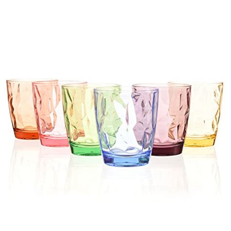 Acrylic Drinking Glasses Set Colored Plastic Tumblers Cups