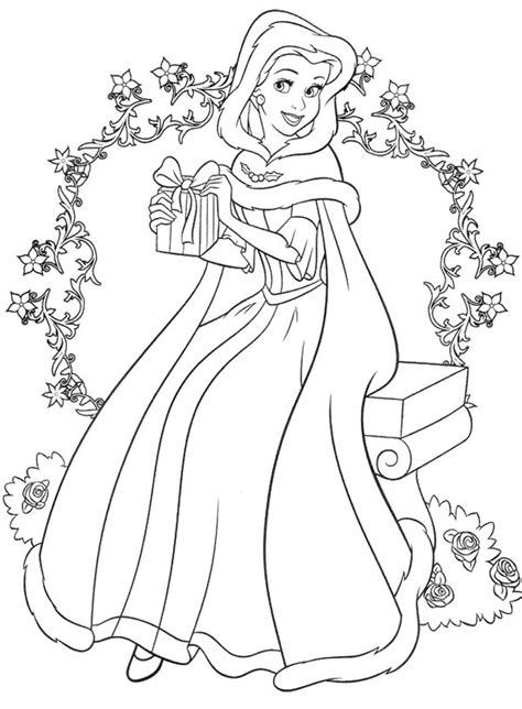 christmas disney princess coloring page disney pinterest