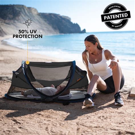 baby luxe campingbedje inclusief zelfopblaasbare matras zwart deryan decathlonnl