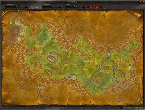 Ashenvale Map Wow Screenshot