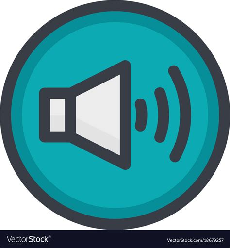 icon   sound  button  flat style royalty  vector