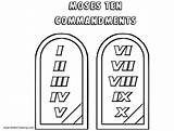 Commandments Coloring Ten Pages Bible Moses Printable Kids sketch template