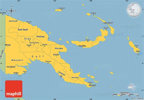 Savanna Style Simple Map Of Papua New Guinea