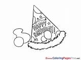 Hat Birthday Party Colouring Coloring Happy Sheet Pages Title Popular sketch template
