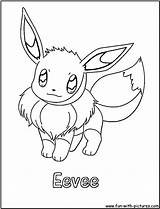 Pokemon Coloring Pages Kids Eevee Cute Eeve sketch template