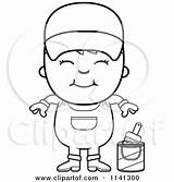 Painter Boy Happy Clipart Cartoon Cory Thoman Outlined Coloring Vector Sitting Royalty Protected Collc0121 sketch template