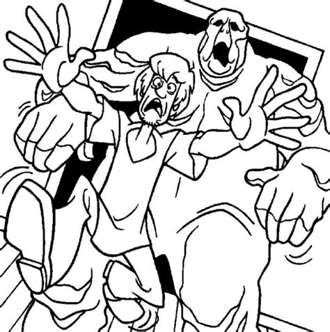scooby doo halloween coloring pages chased  monster danikas