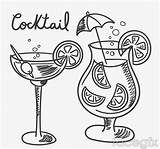 Cocktail Cocktails Vector Drawings Drawing Pack Tattoo Painted Hand Choose Board sketch template