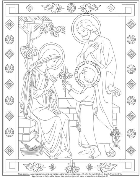 holy family coloring page catholic coloring pages pinterest